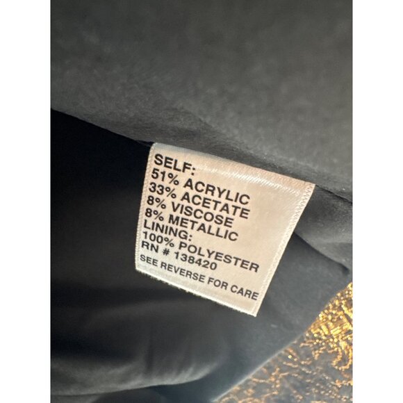 Per Se By Carlisle Jacket Gold brocade Size12 Zipper Front Ruched Sleeves women - Picture 3 of 5